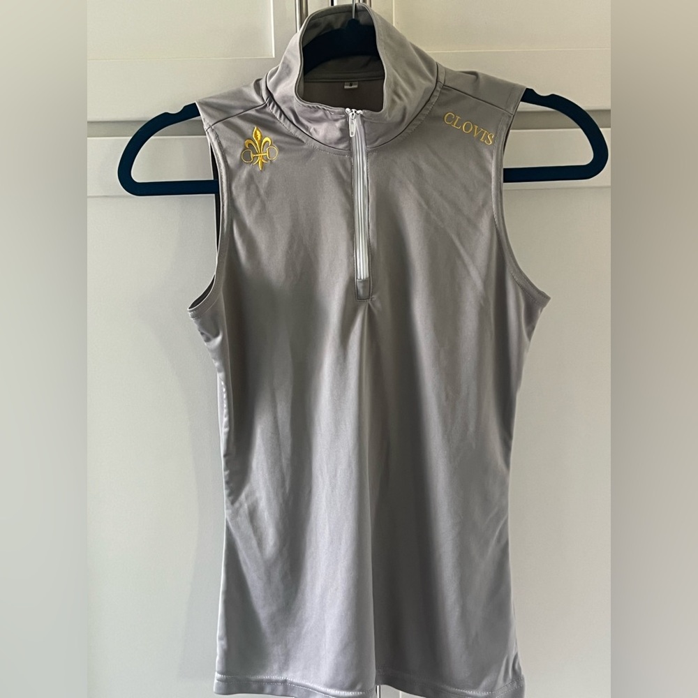 Clovis Grey Fitted Sleeveless Tank Top